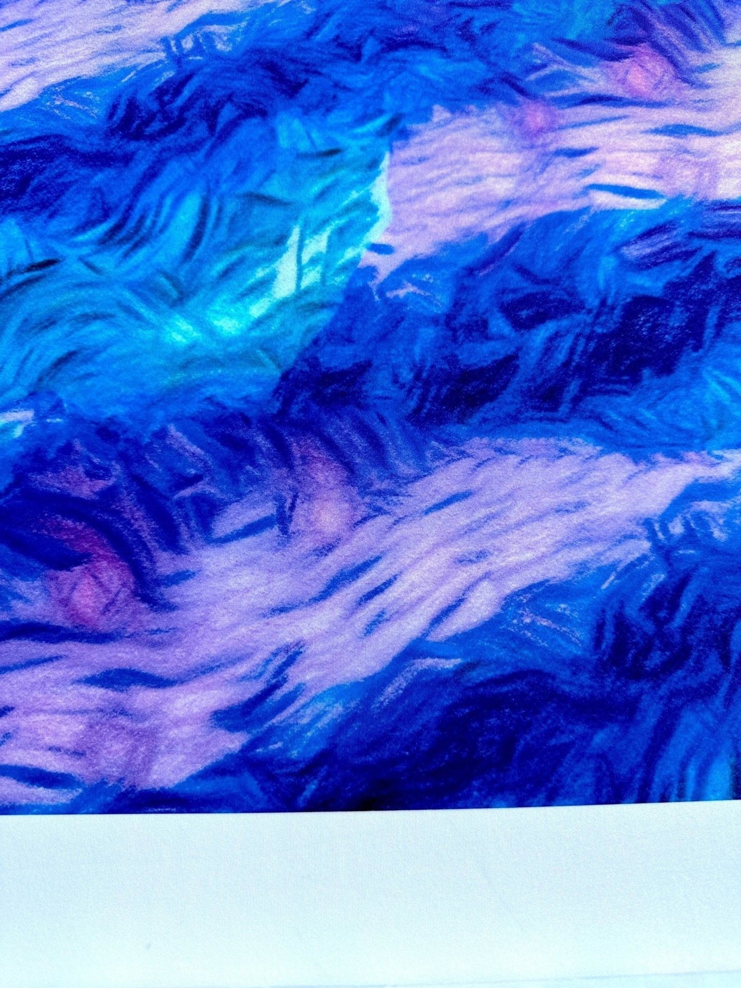 Abstract Blue and Purple Tie Dye Pattern Fabric