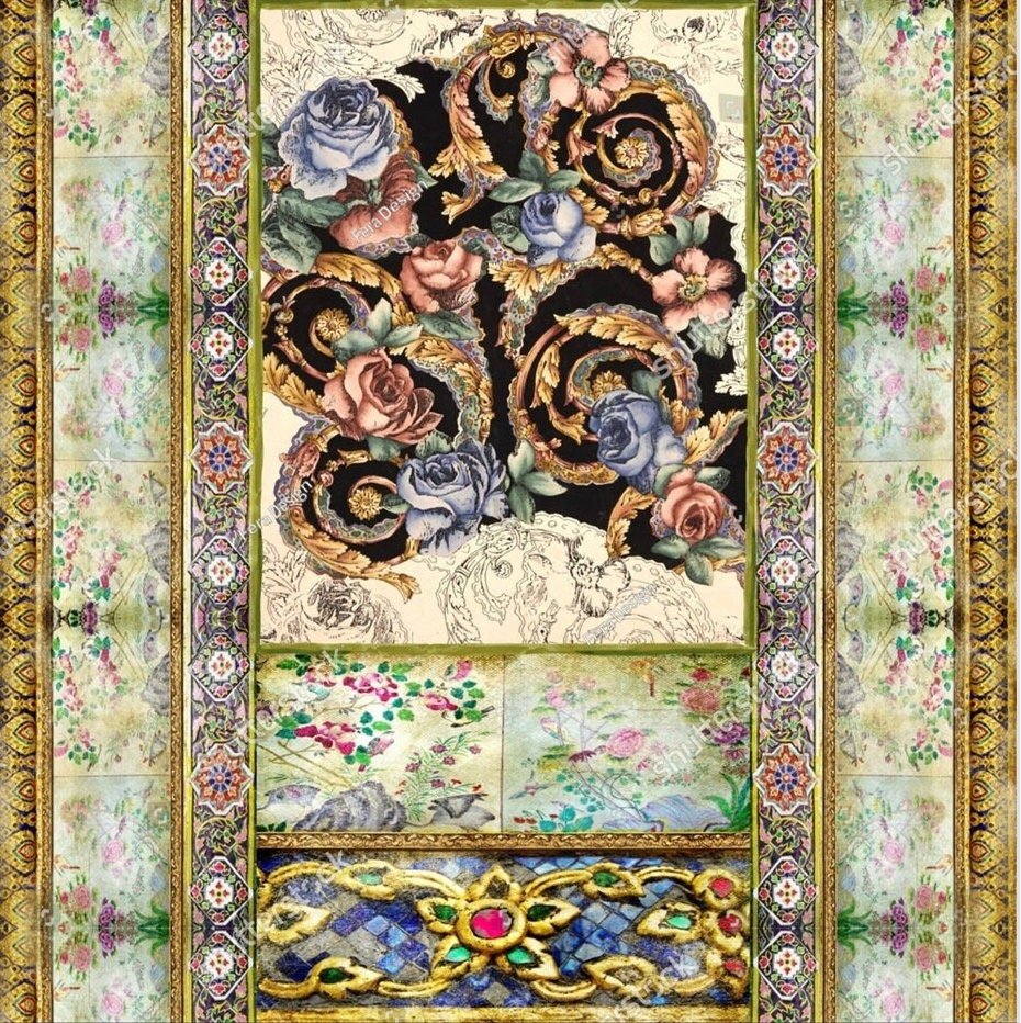 Vintage Baroque Floral Fabric