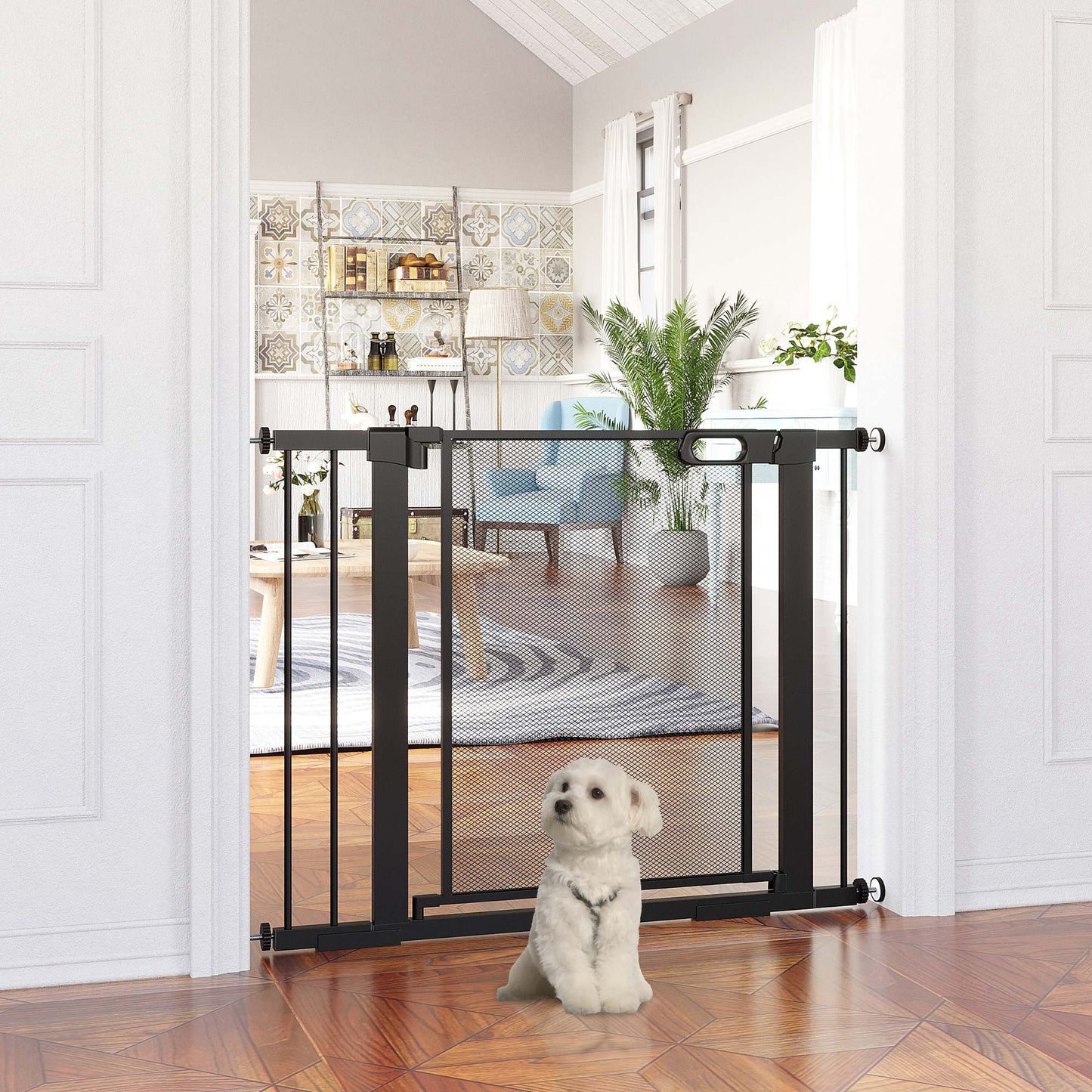 PawHut Pressure Fit Safety Gate for Doors and Stairs