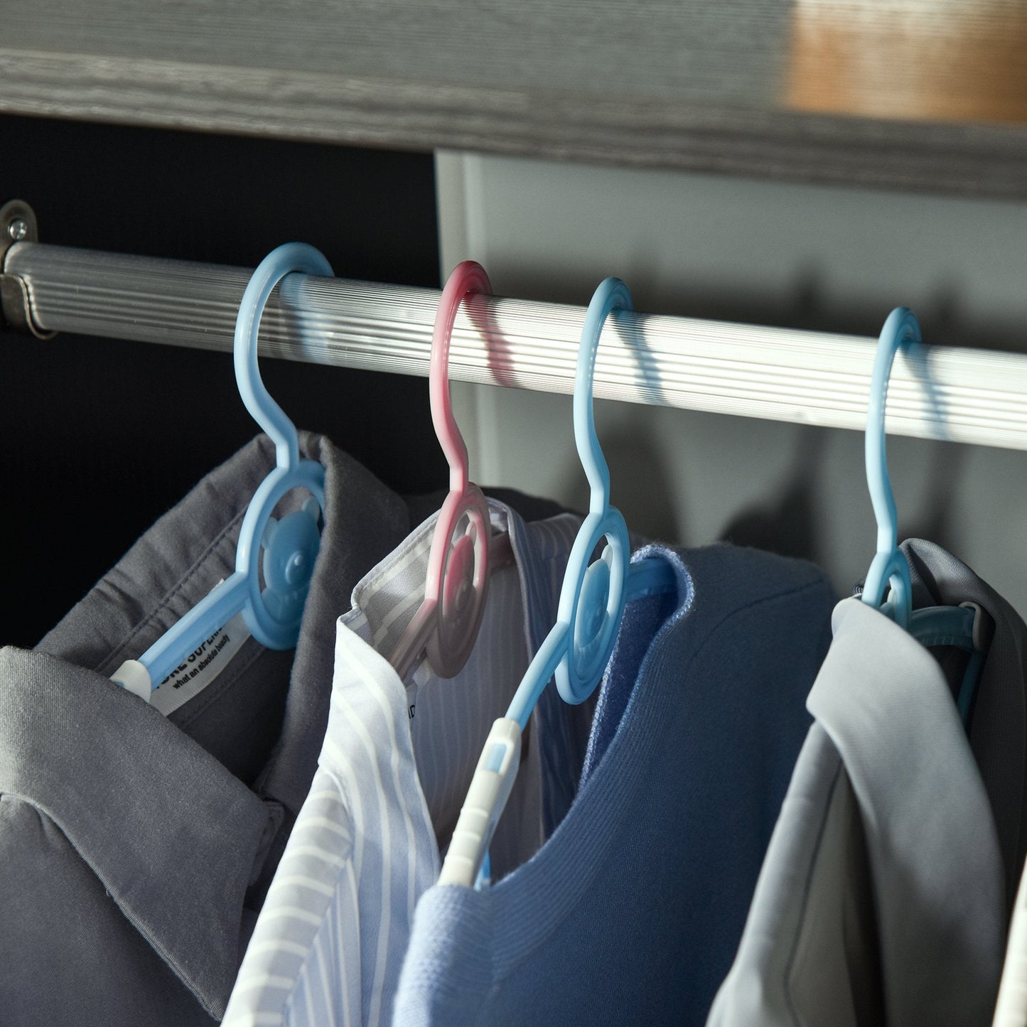 Rolling Open Wardrobe w/ Hanging Rod Storage Shelves Closet Organizer