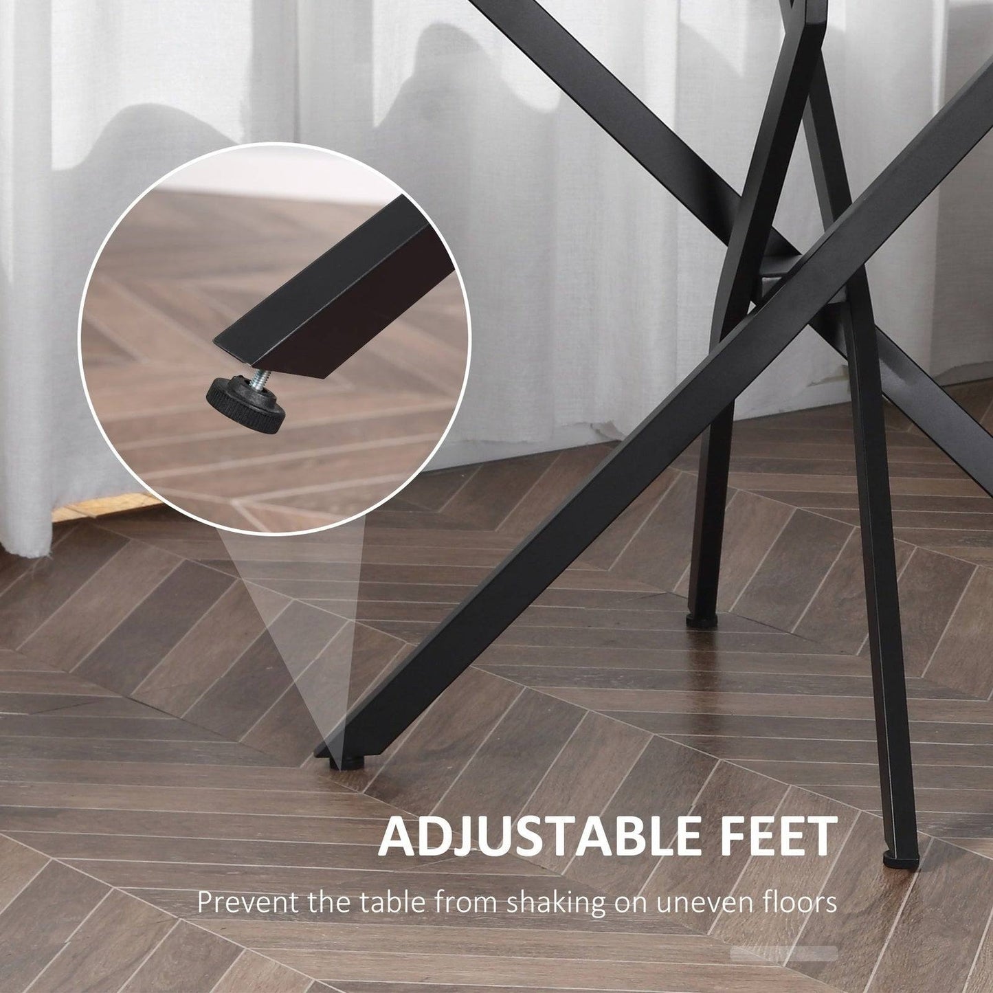 Side Table with Clear Tempered Glass Top