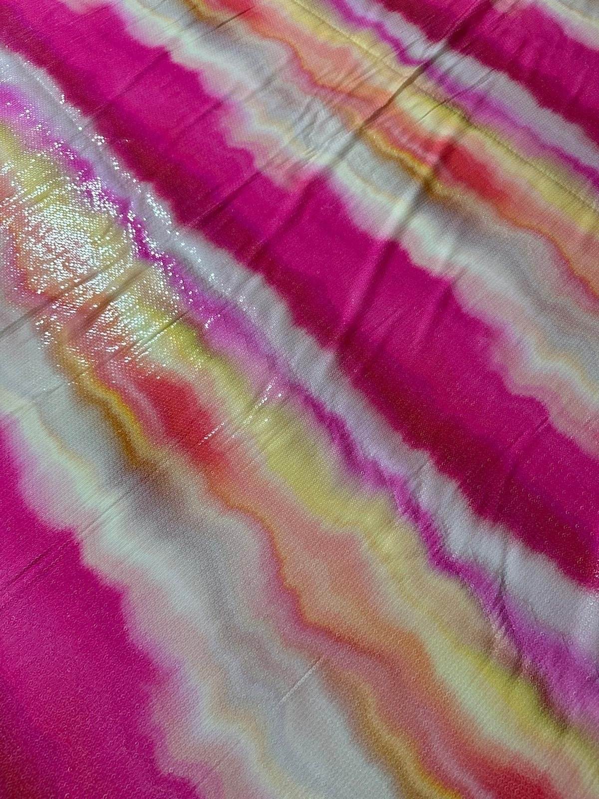 Wavy Pink Soft Color Sequin Fabric
