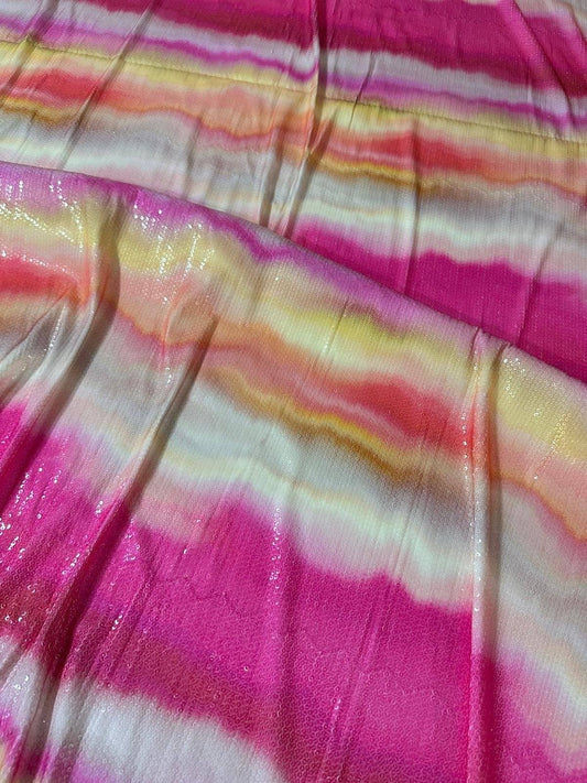 Wavy Pink Soft Color Sequin Fabric