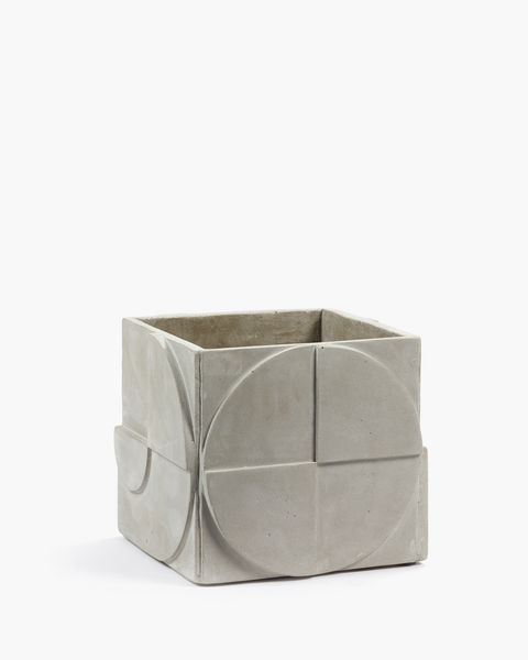 Seventies Sqaure Grey Pot