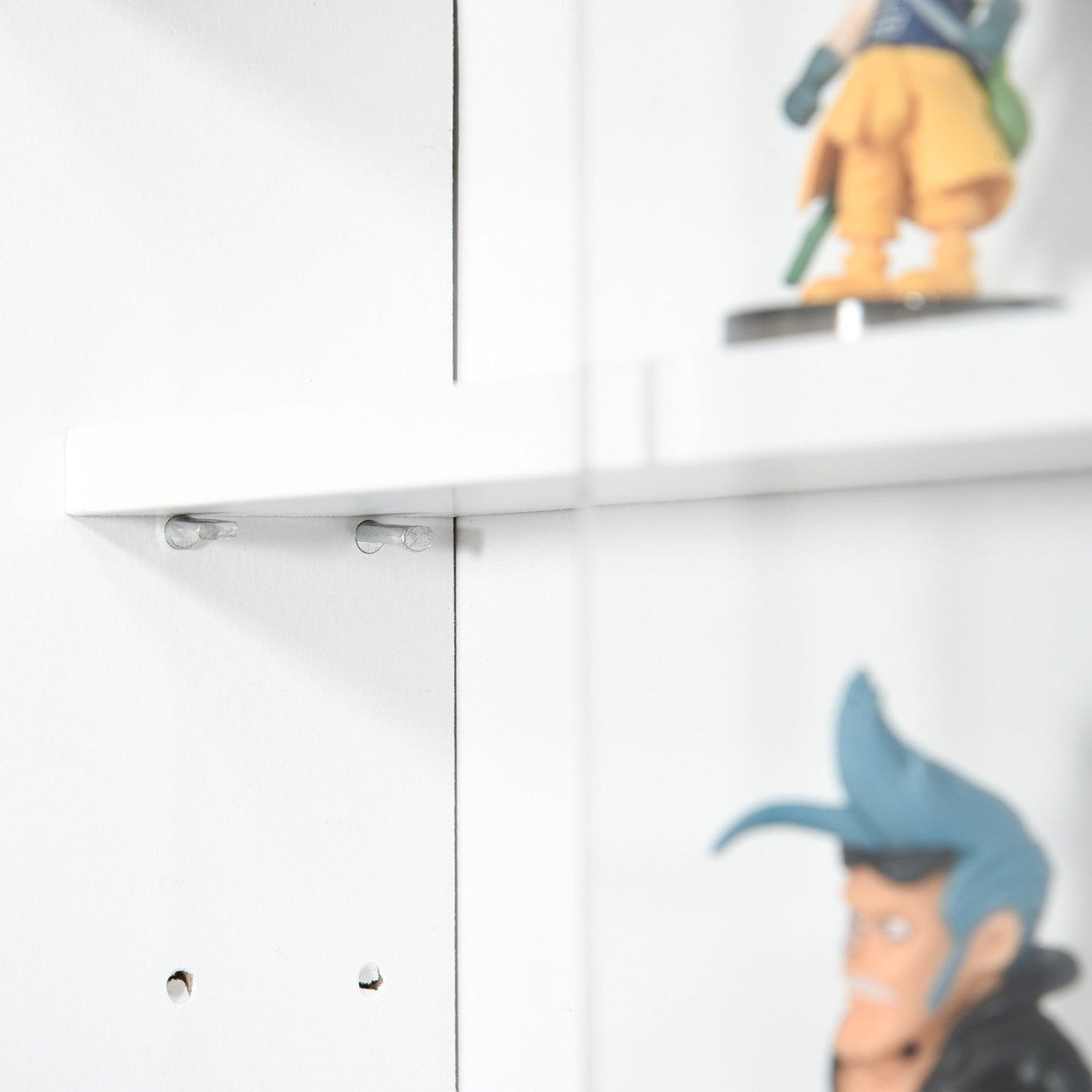 Five-Tier Wall Display Cabinet With Glass Doors - White