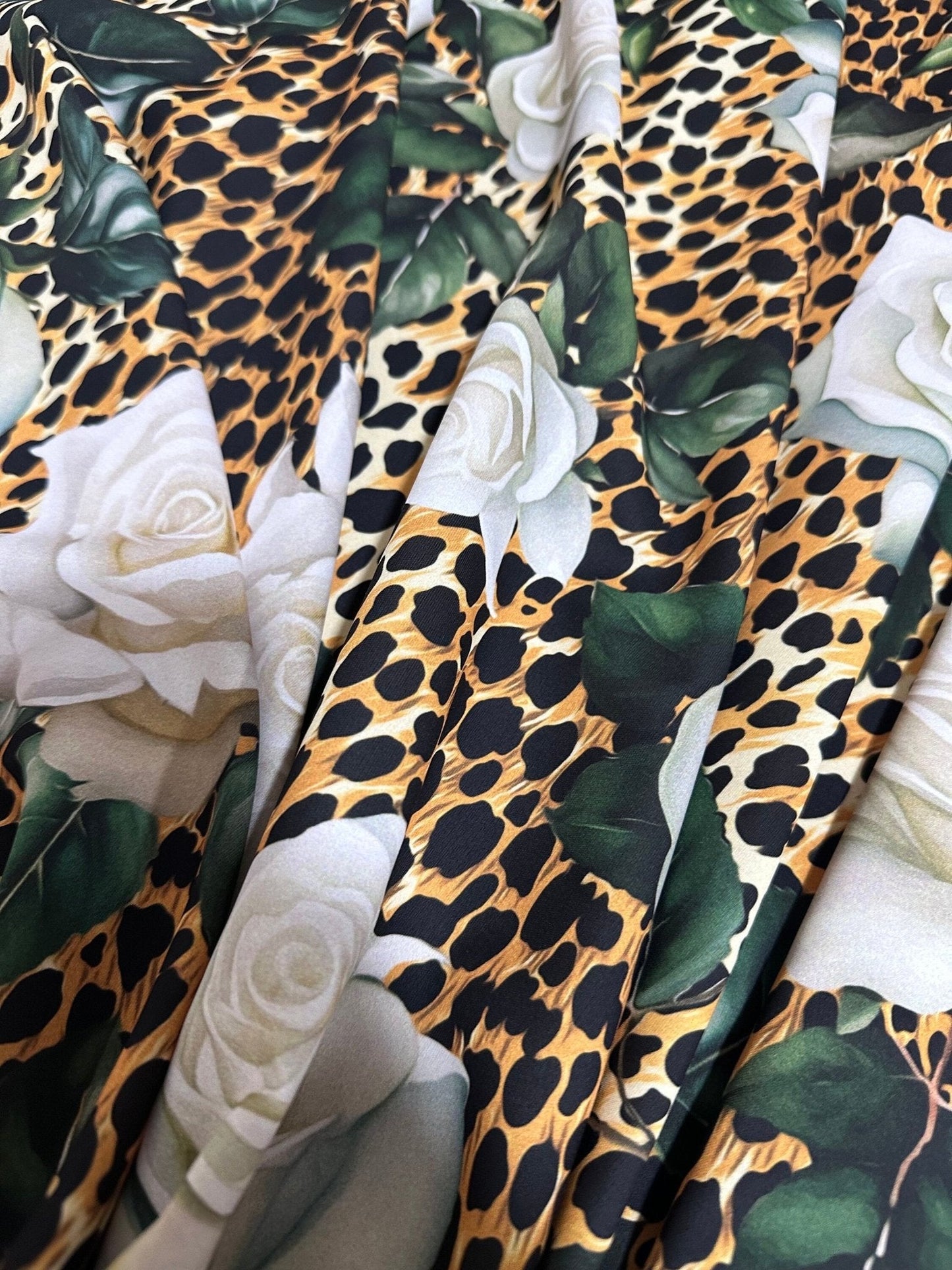 Floral and Cheetah Pattern Fabric