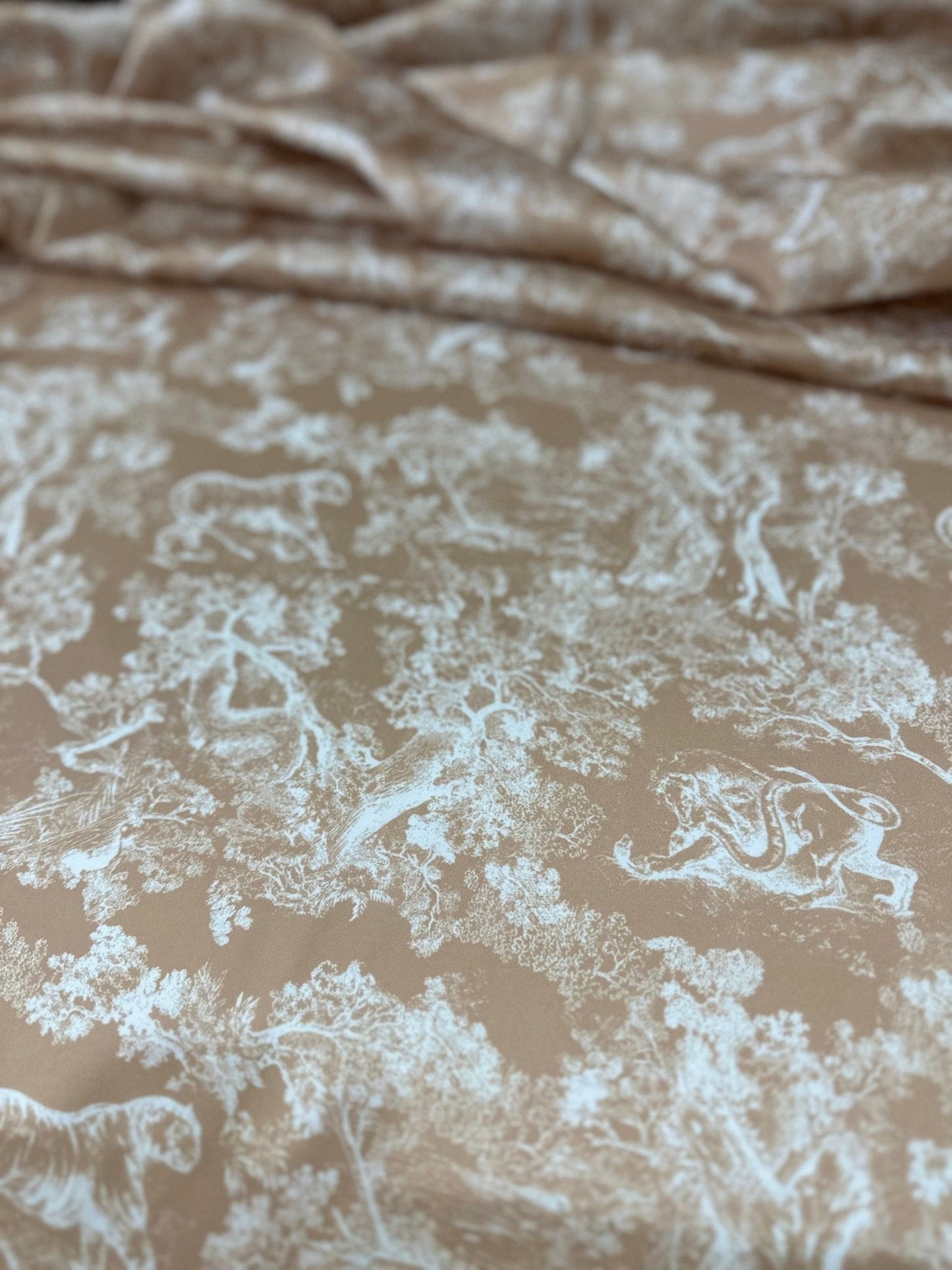 Beige Wild Forest Pattern Fabric