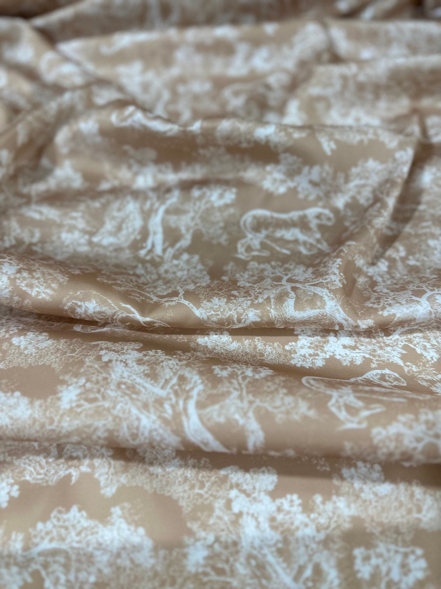Beige Wild Forest Pattern Fabric