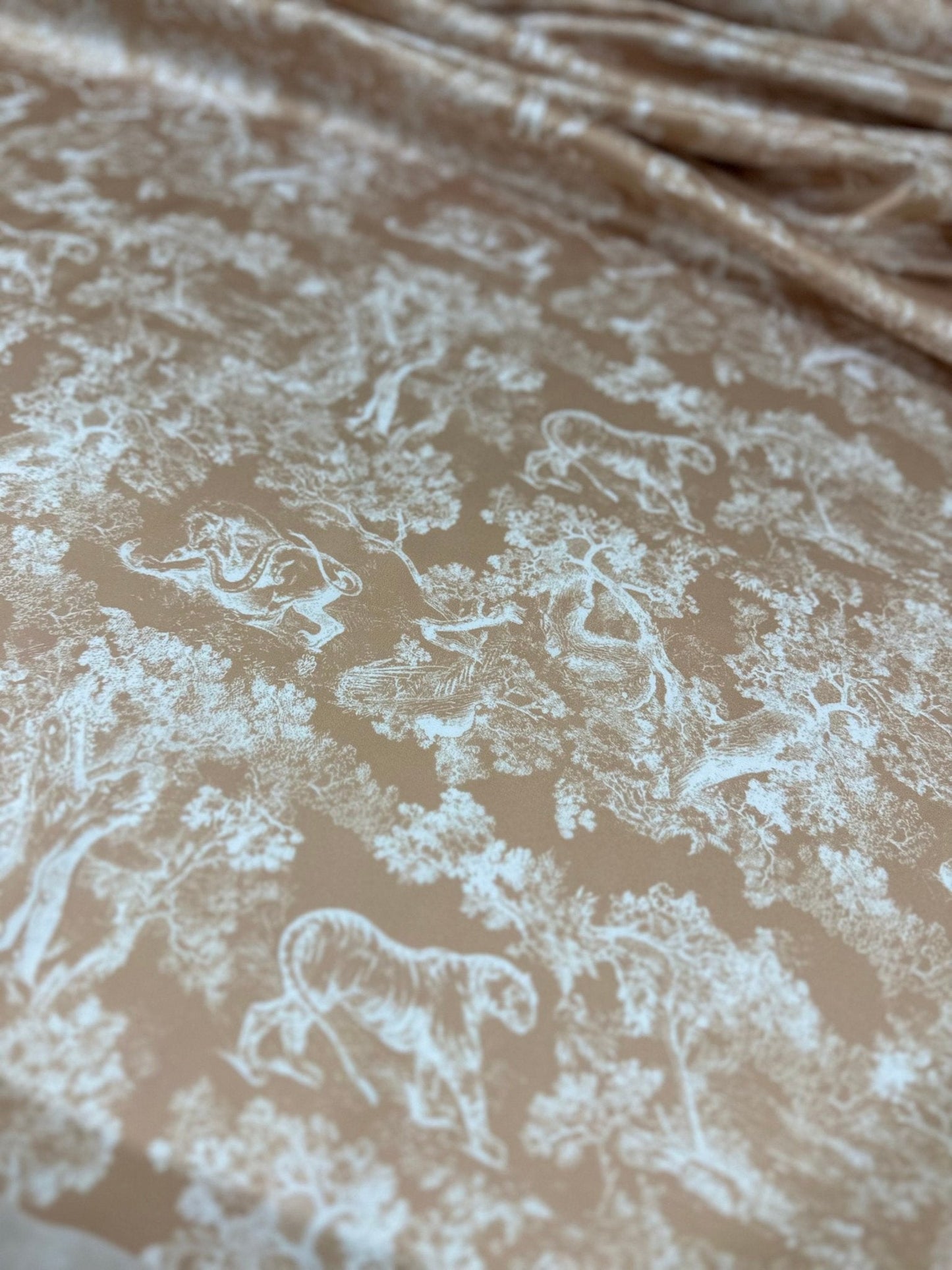 Beige Wild Forest Pattern Fabric