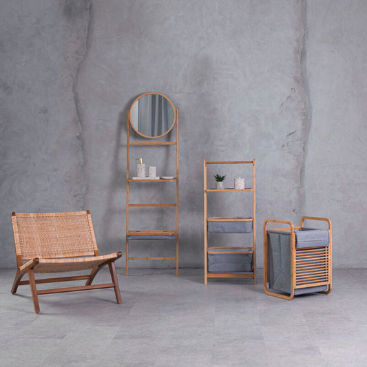 Carrick Ladder Towel Rack With Mirror