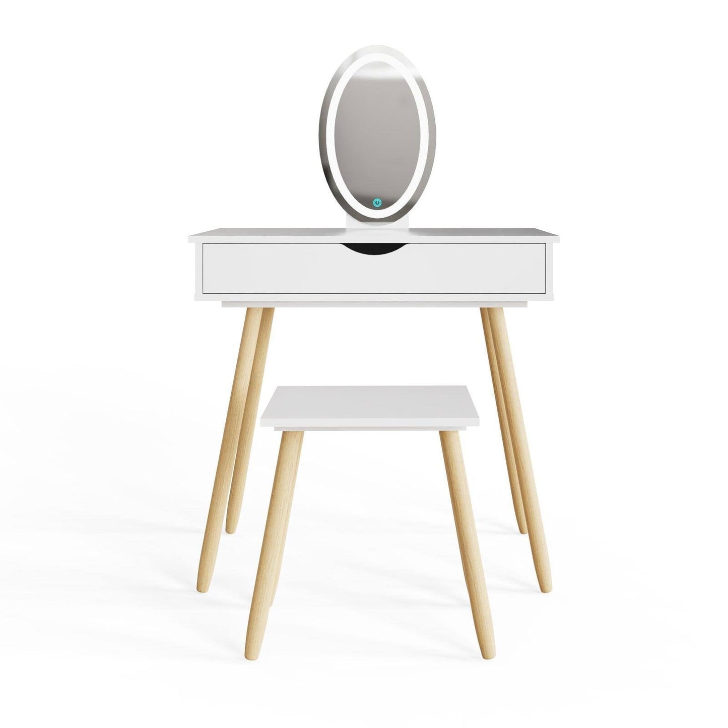 Signy Tall Dressing Table Set White 1 Drawer