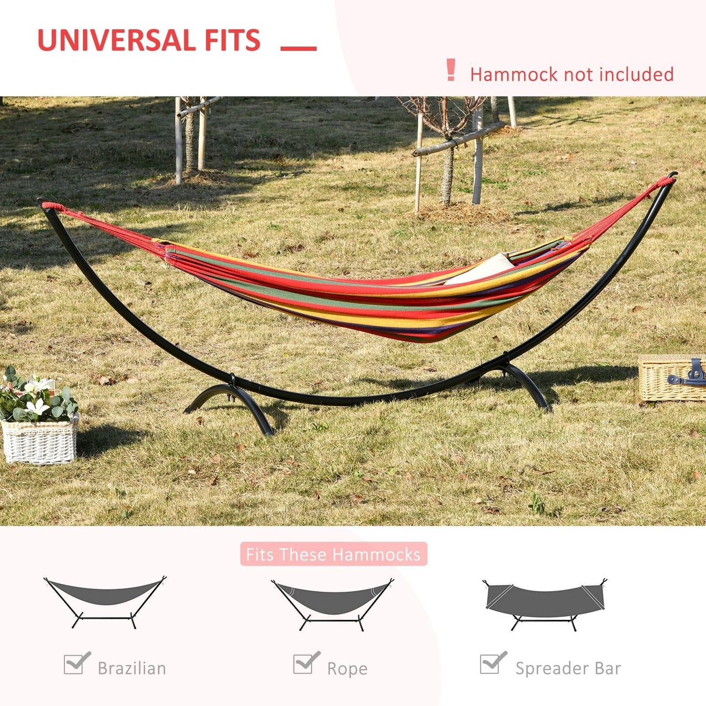 3M Universal Hammock Stand Metal Frame Garden Camping Picnic Outdoor Patio Replacement Stand Only