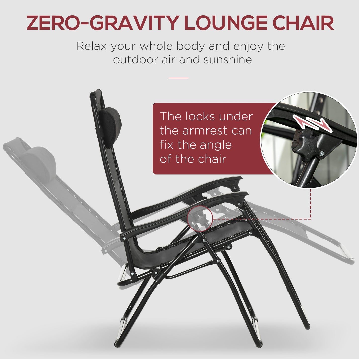 Garden Recliner Chairs Set of 2