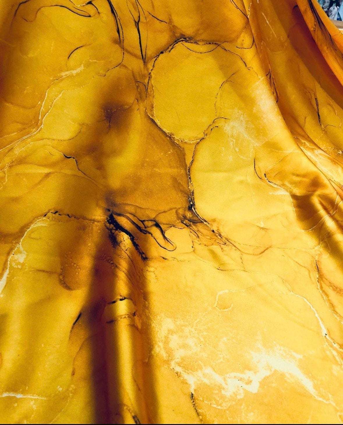 Yellow Tie Dye Fabric – Multiple Fabric Options, Sold by Metre