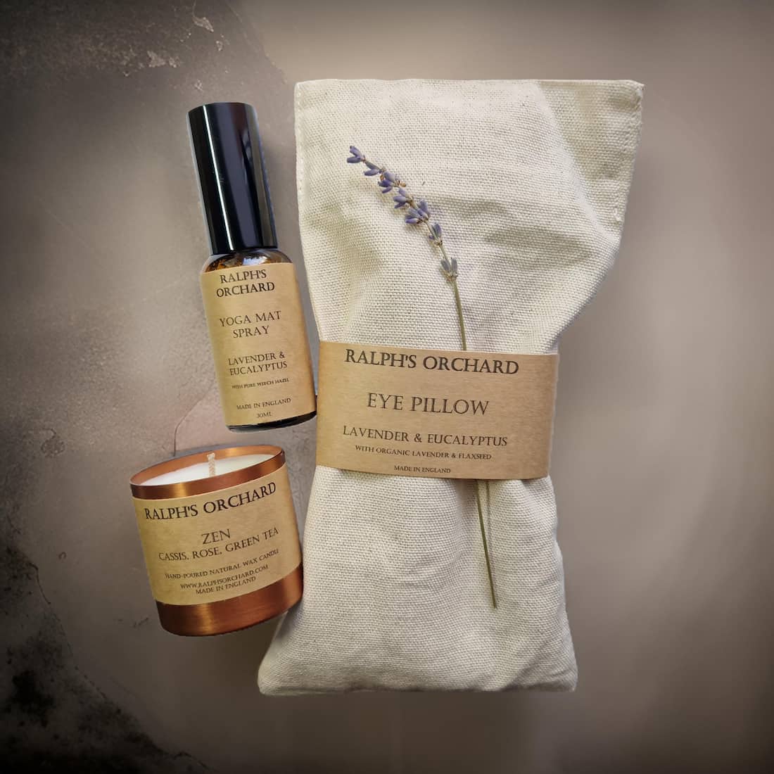 Yoga Lovers Gift Set – Zen Candle, Eye Pillow & Natural Yoga Mat Spray