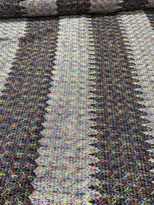 Black and White Zigzag Knit Jersey Fabric