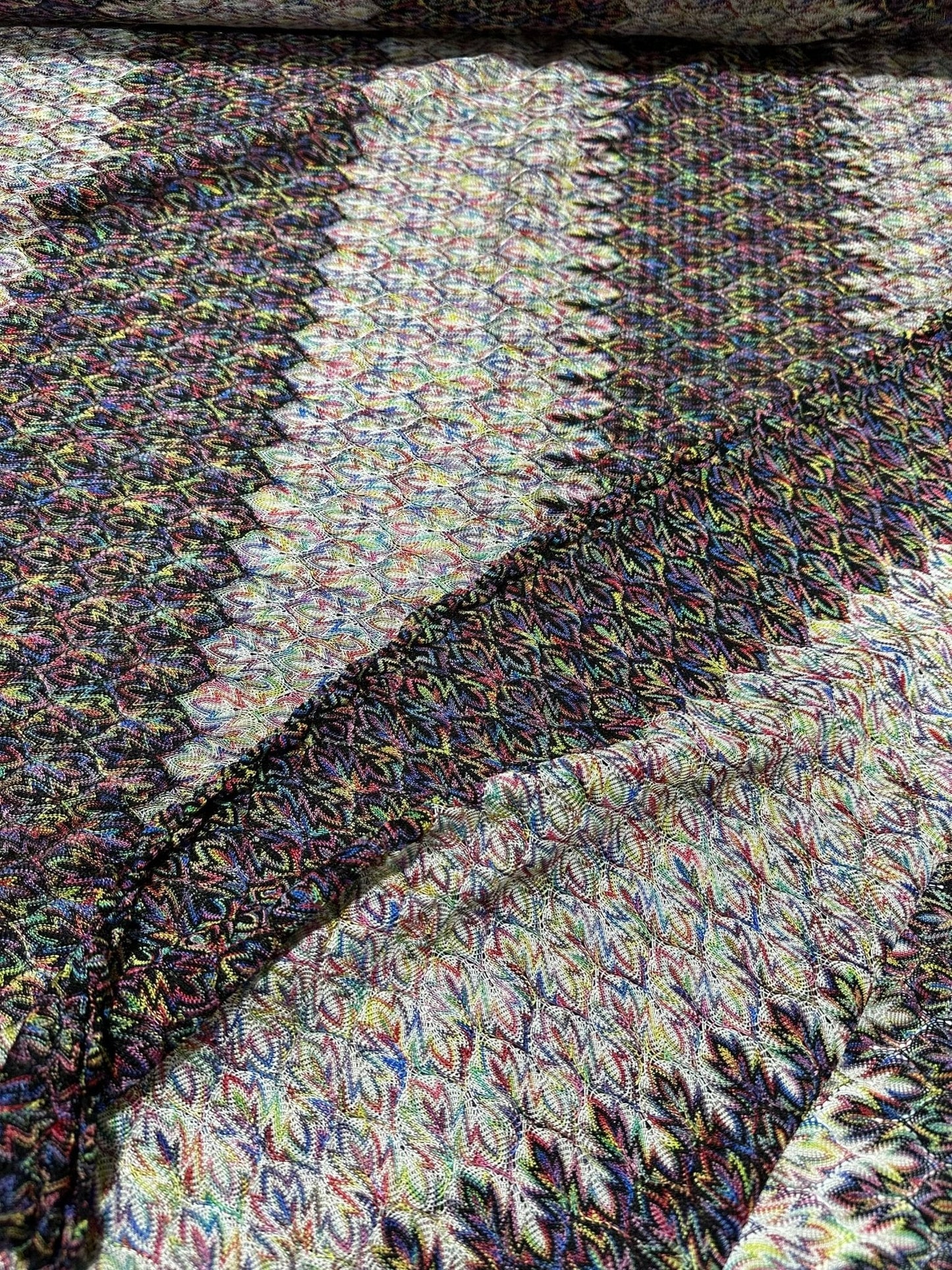 Black and White Zigzag Knit Jersey Fabric