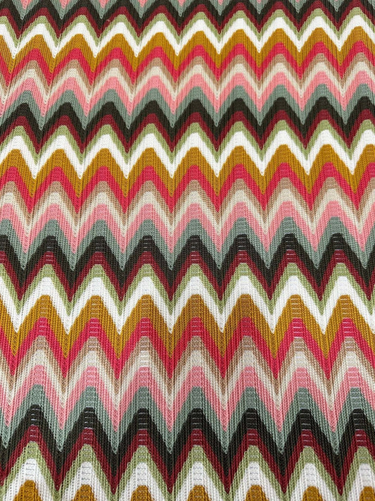 Luxury Autumn Chevron Zigzag Knit Jersey Fabric