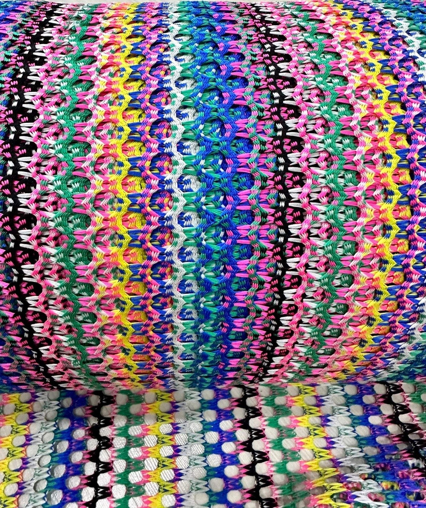 Multicolor Chevron Zigzag Knit Jersey Fabric