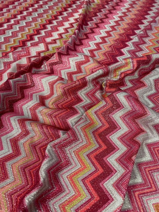 Zigzag Lurex Knit Fabric