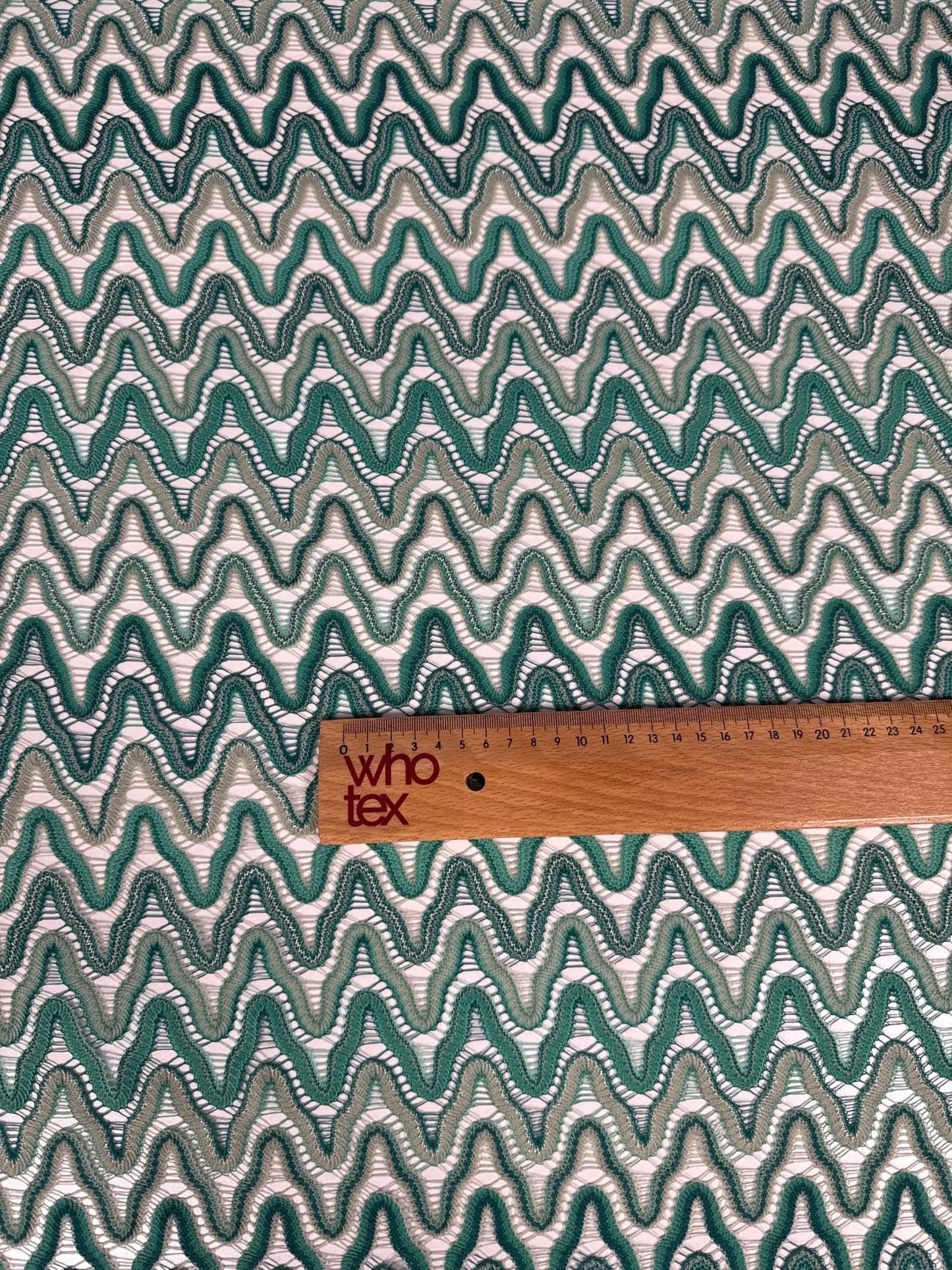 Zigzag Mesh Fabric Green Tones
