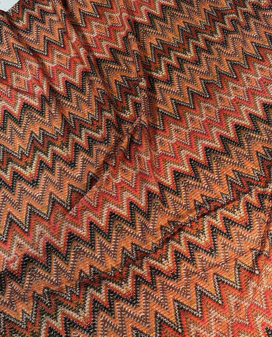 Zigzag Shimmer Ottoman Fabric - 4-Way Stretch Upholstery Material