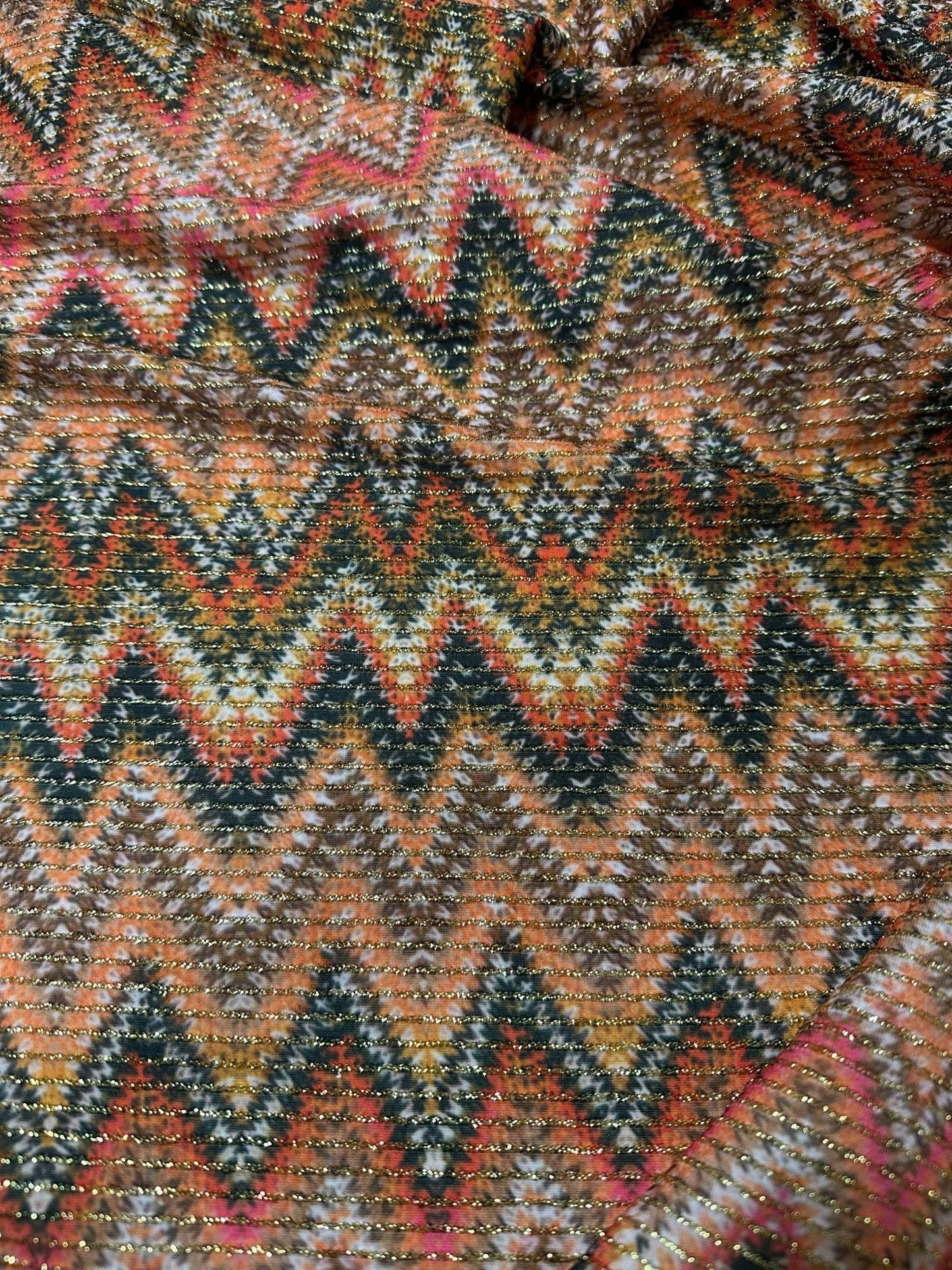 Zigzag Shimmer Ottoman Fabric - 4-Way Stretch Upholstery Material