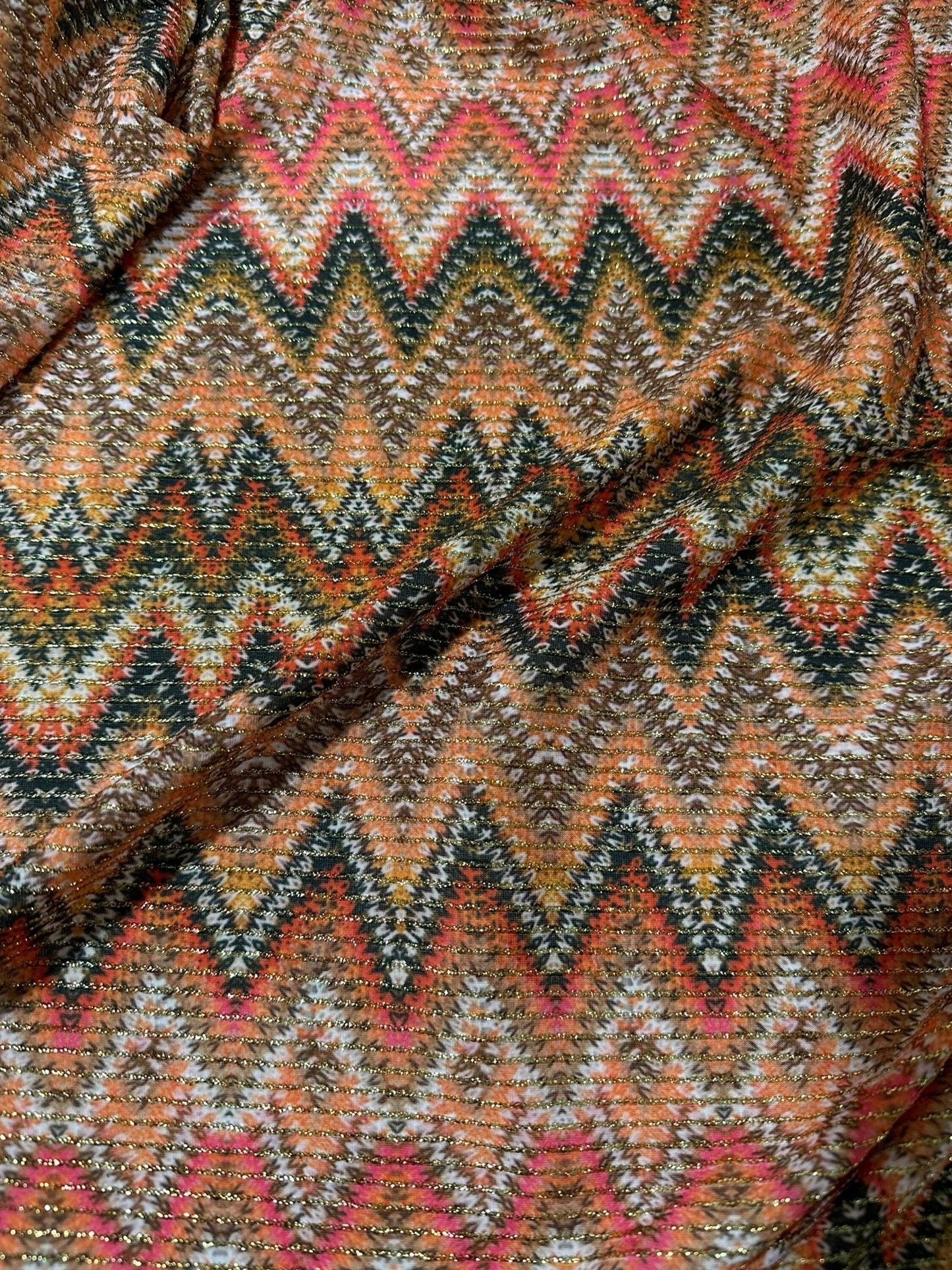 Zigzag Shimmer Ottoman Fabric - 4-Way Stretch Upholstery Material