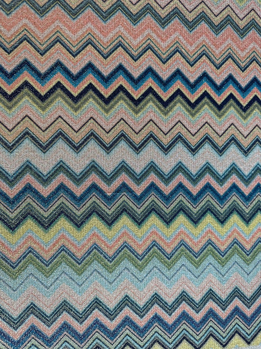 Zigzag Knit Lurex Fabric