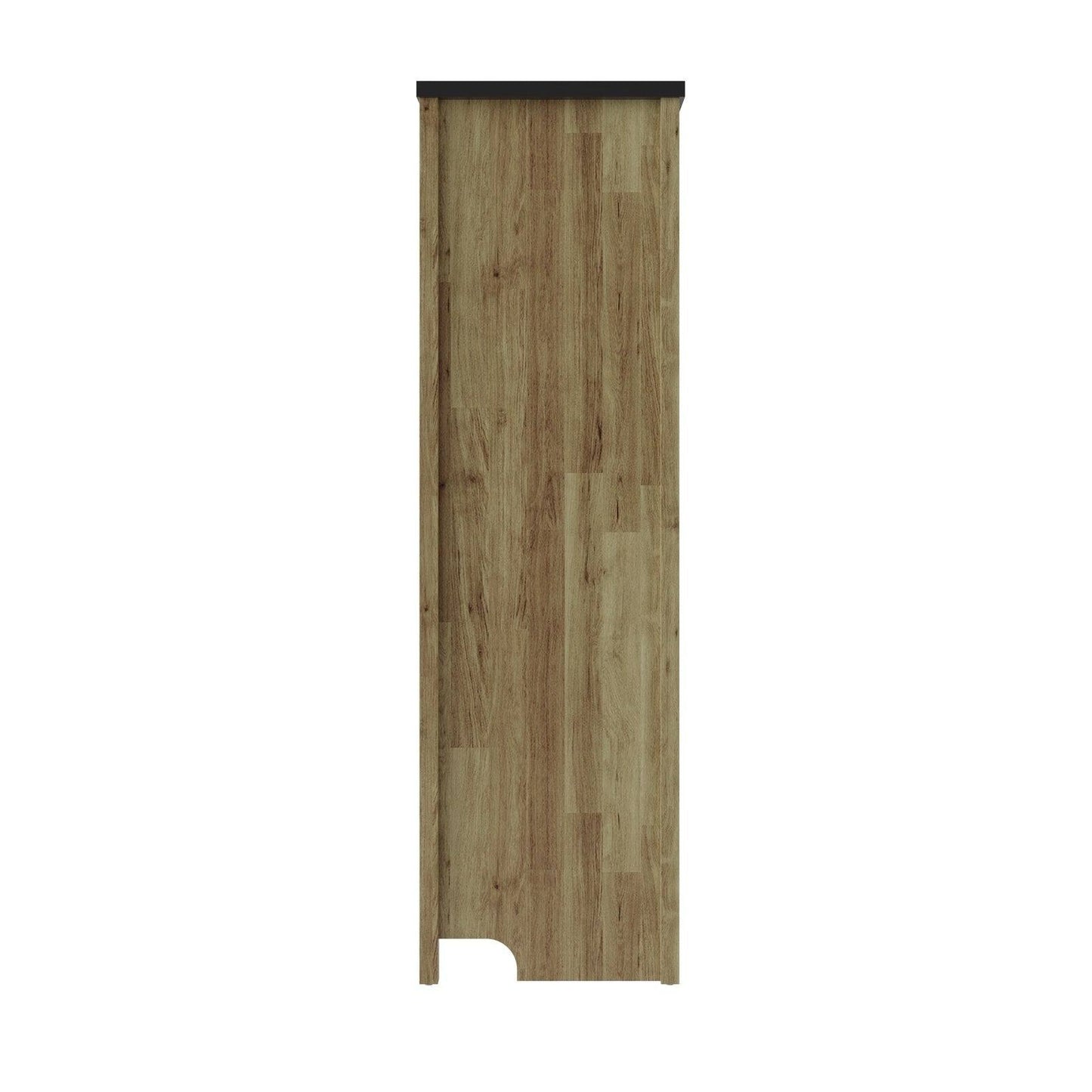Cascina Tall Wardrobe Oak & Black 2 Doors 1 Shelf