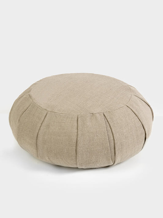 Yoga Studio Organic Buckwheat Round Linen Meditation Zafu Cushion