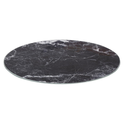 Round Glass Chopping Board - 30cm - Marble