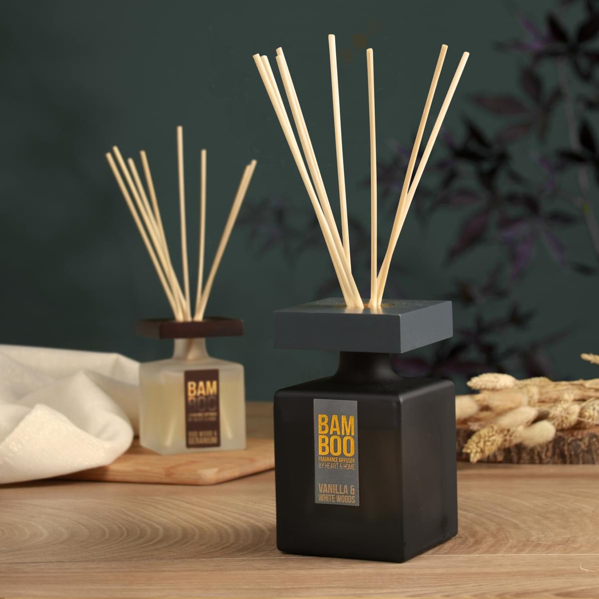 Vanilla & White Woods Fragrance Diffuser -140ml - Up to 16 Weeks of Fragrance