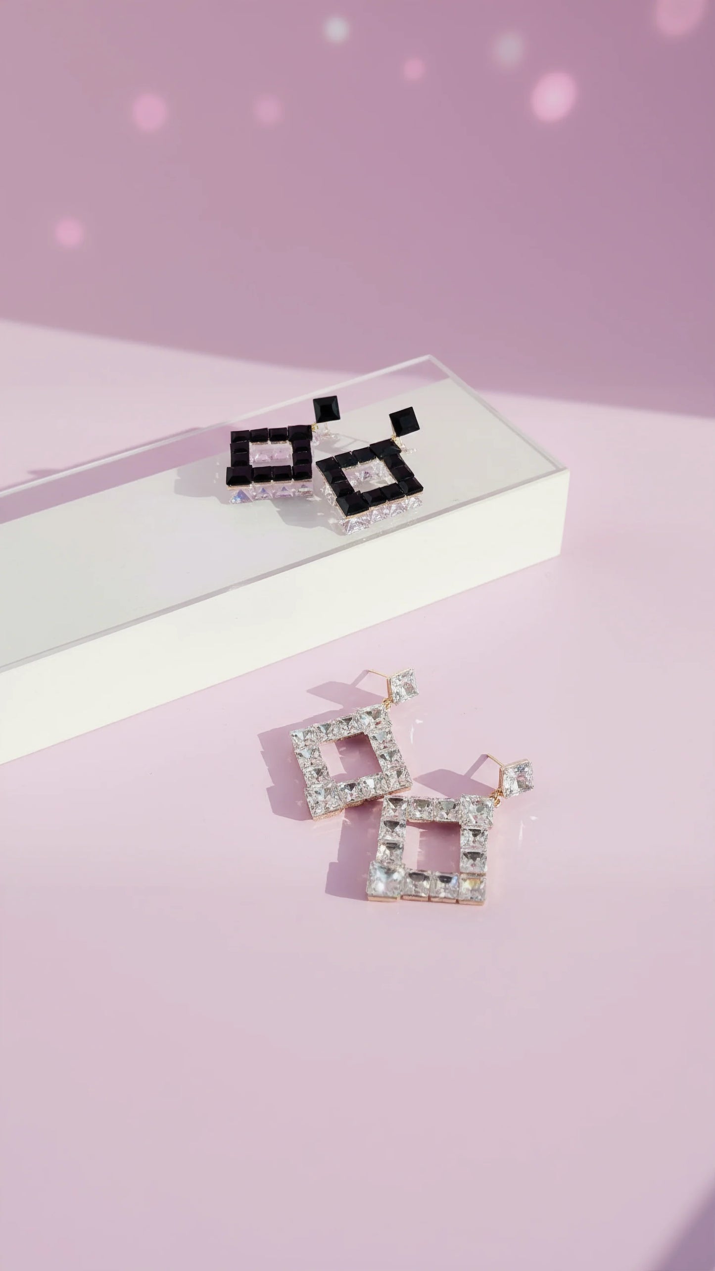 Square Cut Crystal Drop & Dangle Earrings