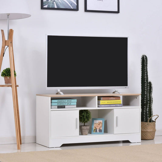 Boxy Tv Stand With Wood-Effect Table Top