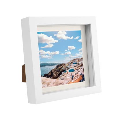 6" x 6" White 3D Box Photo Frame with 4" x 4" Mount