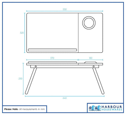 Folding Lap Desk with Cupholder - Black