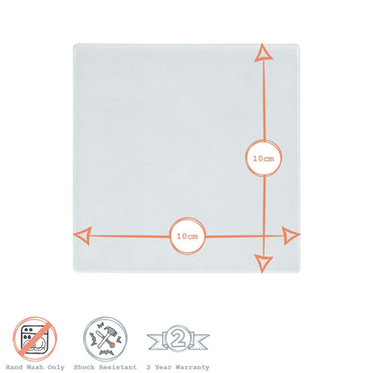 Square Glass Coasters - Pack of Six