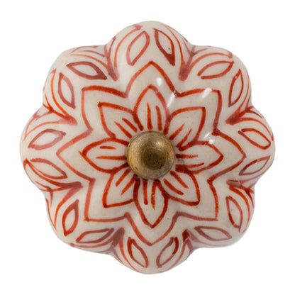 Vintage Floral Ceramic Cabinet Knob