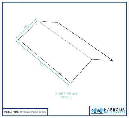 Metal Roofing Ridge Caps - 30 x 60cm - Anthracite - Pack of 5