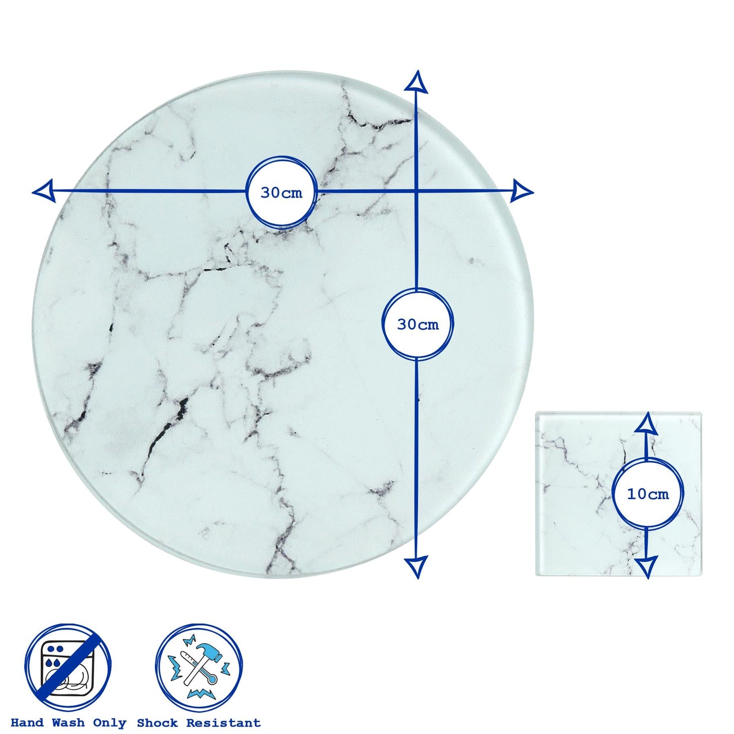12pc Round Glass Placemats & Coasters Set