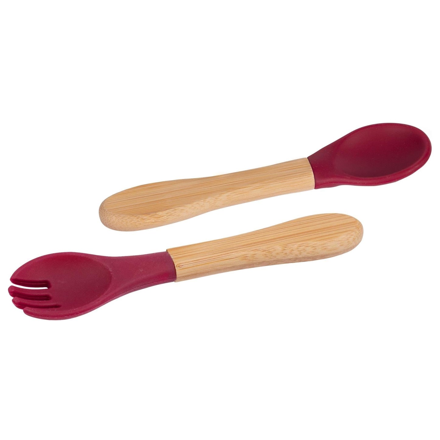 2pc Bamboo Baby Weaning Fork & Spoon Set