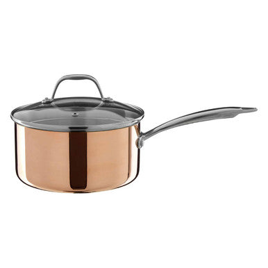 Minerva Copper Finish 20cm Saucepan with Lid