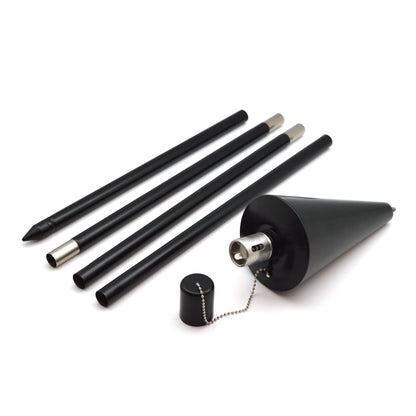 1.46m Metal Cone Garden Torches - Pack of Six