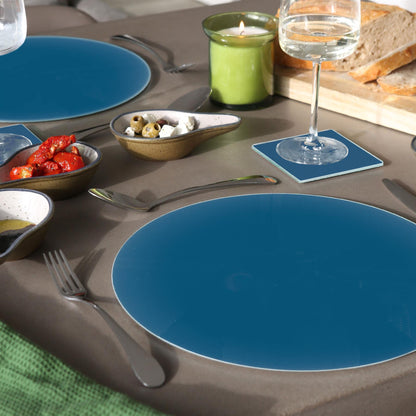 12pc Round Glass Placemats & Coasters Set