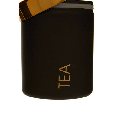 Liberty Black Enamel Finish Tea Canister