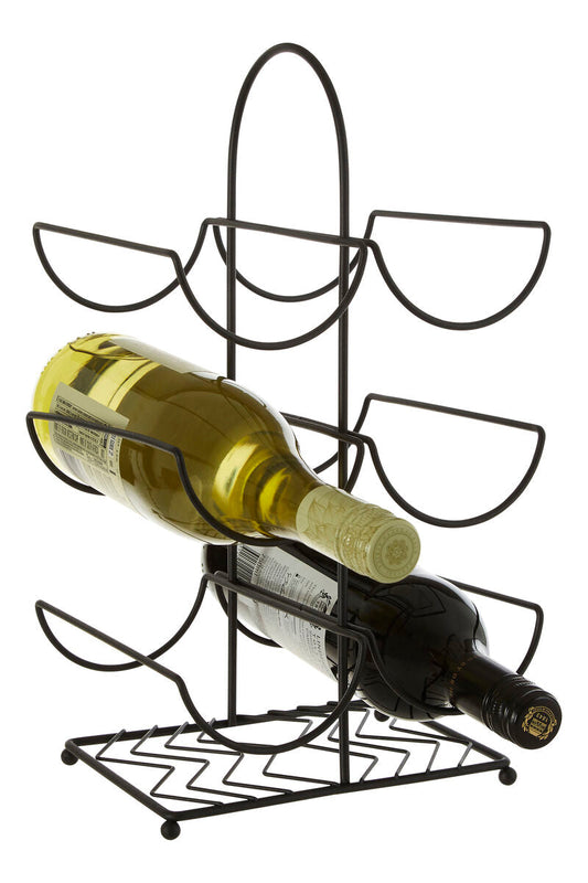 Vertex Black Powder Coat 6 Bottle Wine Rack