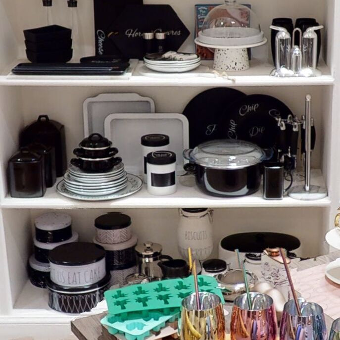 Paice Set Of Three Black And White Storage Tins