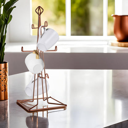 Vertex Copper Finish 6 Mug Tree