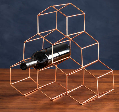 Vertex 6 Bottle Copper Finish Wine Rack